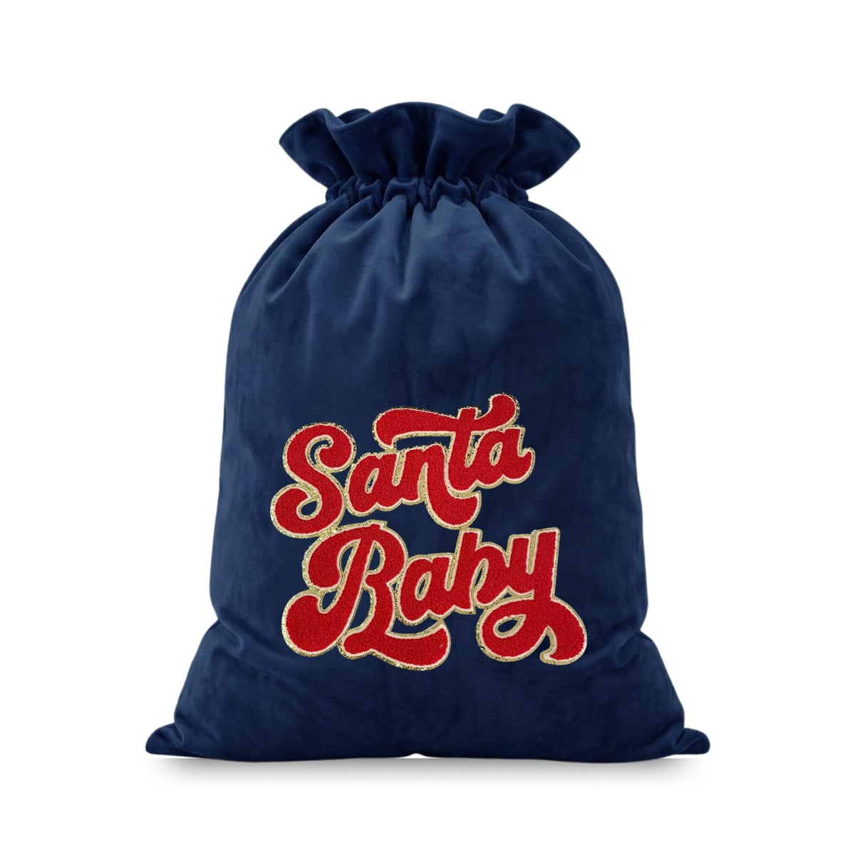 Red “Santa Baby” Velvet Christmas Sack - The Happy Tribe