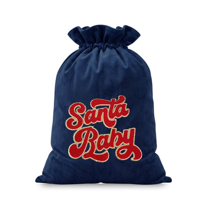 Red “Santa Baby” Velvet Christmas Sack - The Happy Tribe