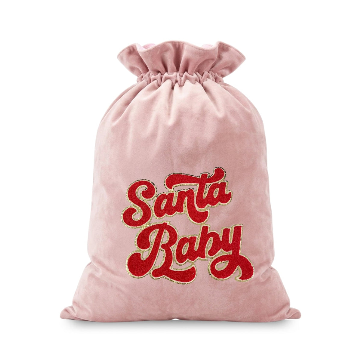 Red “Santa Baby” Velvet Christmas Sack - The Happy Tribe