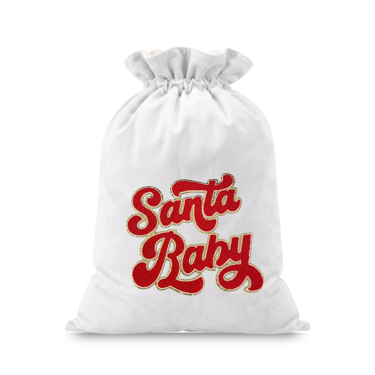 Red “Santa Baby” Velvet Christmas Sack - The Happy Tribe