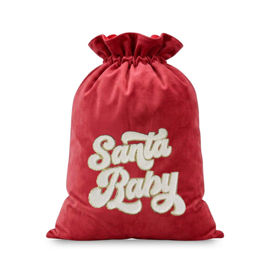 “Santa Baby” Red Velvet Christmas Sack - The Happy Tribe