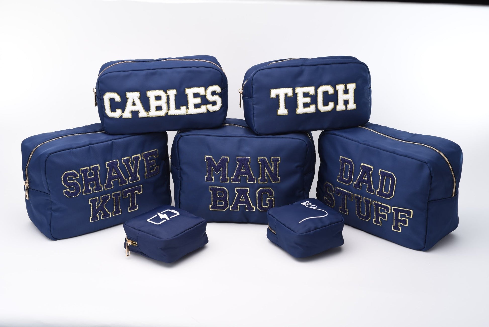 "Shave Kit" Large Pouch, Navy - The Happy Tribe