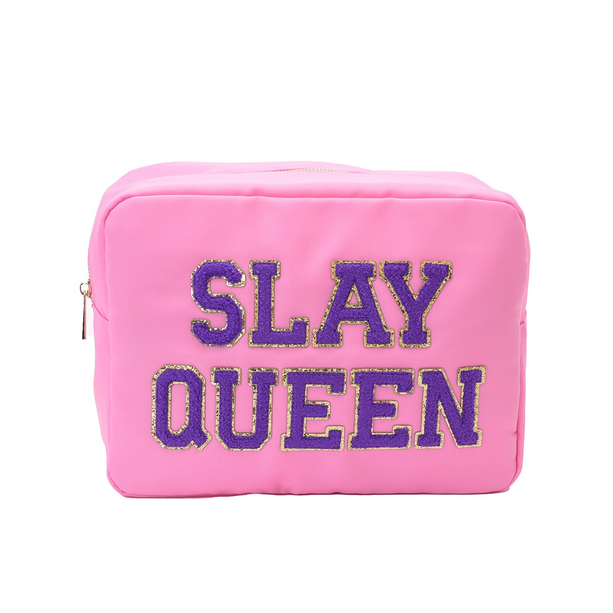 "Slay Queen" Large Pouch, Candy Pink - The Happy Tribe