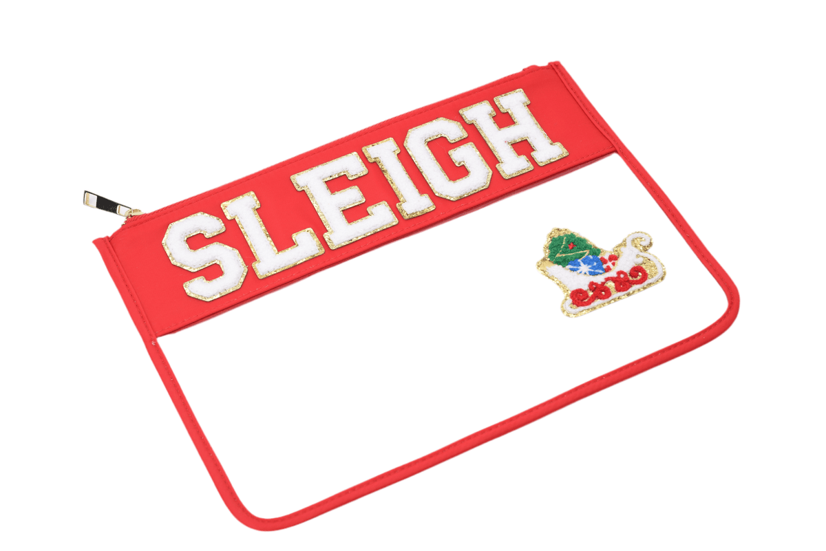 SLEIGH Christmas Clear Pouch – Festive Edition - The Happy Tribe