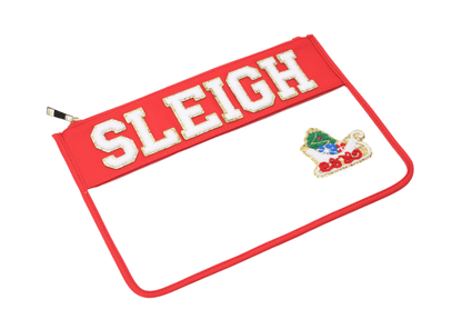 SLEIGH Christmas Clear Pouch – Festive Edition - The Happy Tribe