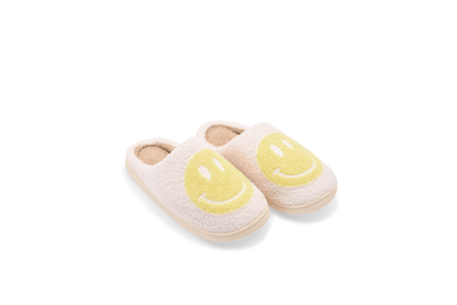 Smiley Slipper - White and Lemon (Personalised) - The Happy Tribe