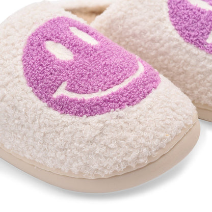 Smiley Slipper - White & Lilac (Personalised) - The Happy Tribe