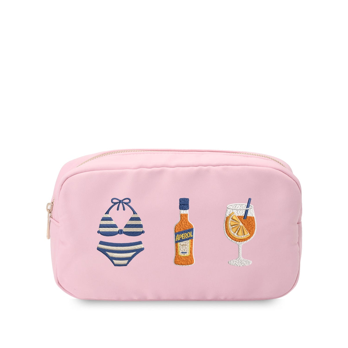 “Spritz Summer” Medium Embroidered Pouch - The Happy Tribe