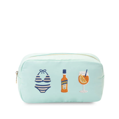 “Spritz Summer” Medium Embroidered Pouch - The Happy Tribe
