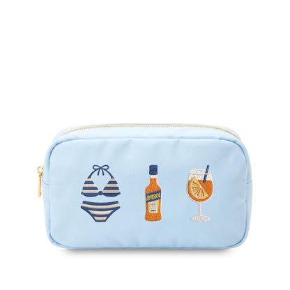 “Spritz Summer” Medium Embroidered Pouch - The Happy Tribe