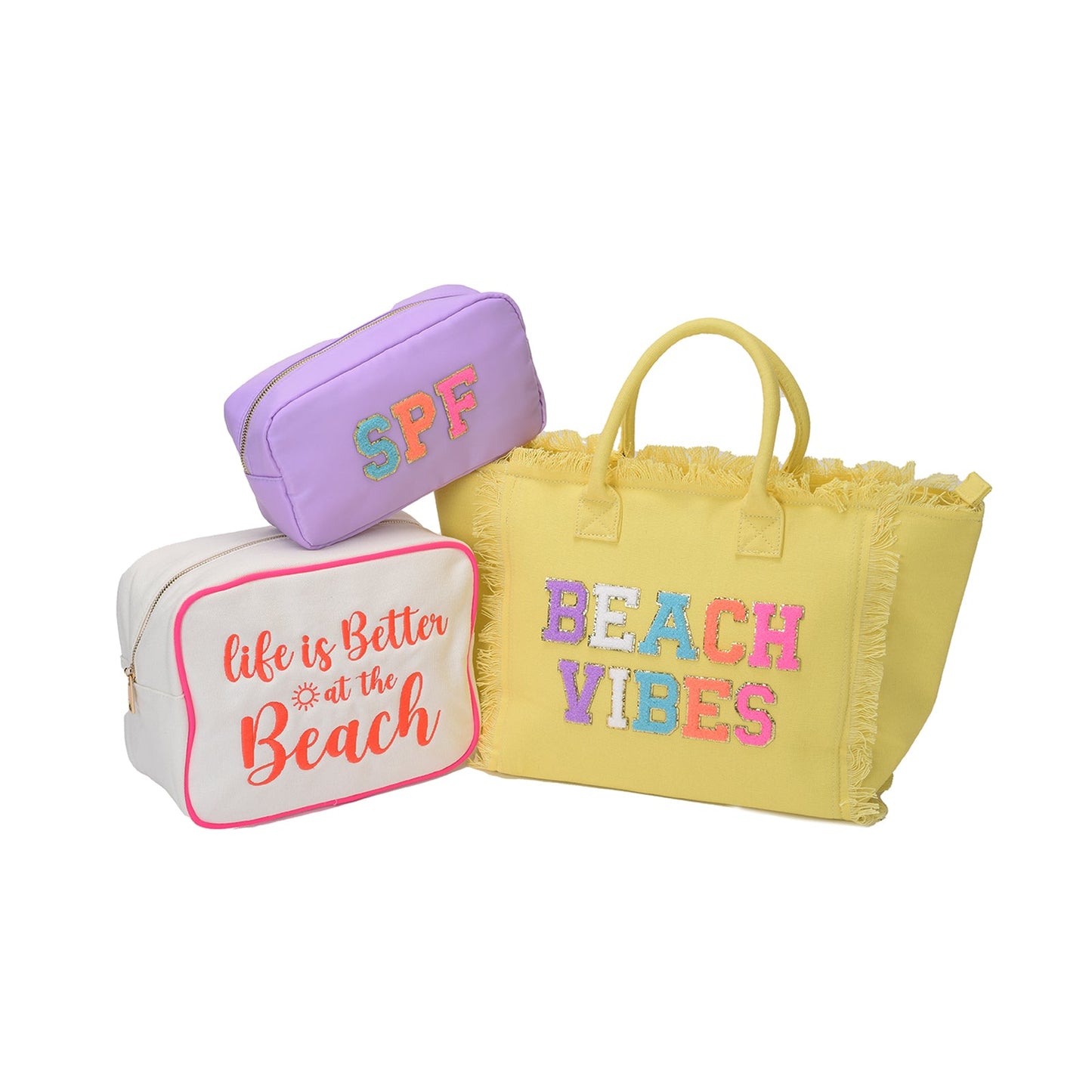 St Barts "Beach Vibes" Trio, Beach Pouch Set - The Happy Tribe