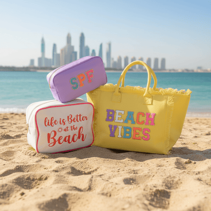St Barts "Beach Vibes" Trio, Beach Pouch Set - The Happy Tribe