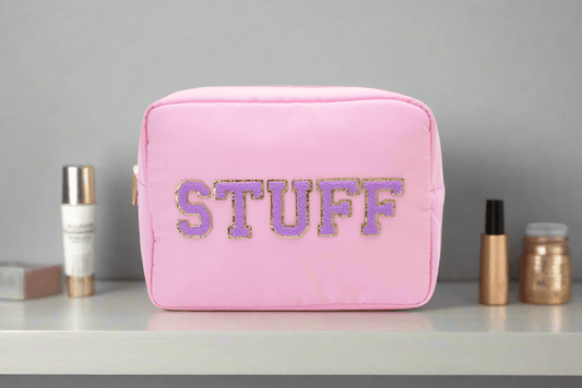 "Stuff" Large Pouch, Baby Pink - The Happy Tribe