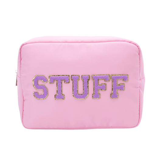 "Stuff" Large Pouch, Baby Pink - The Happy Tribe