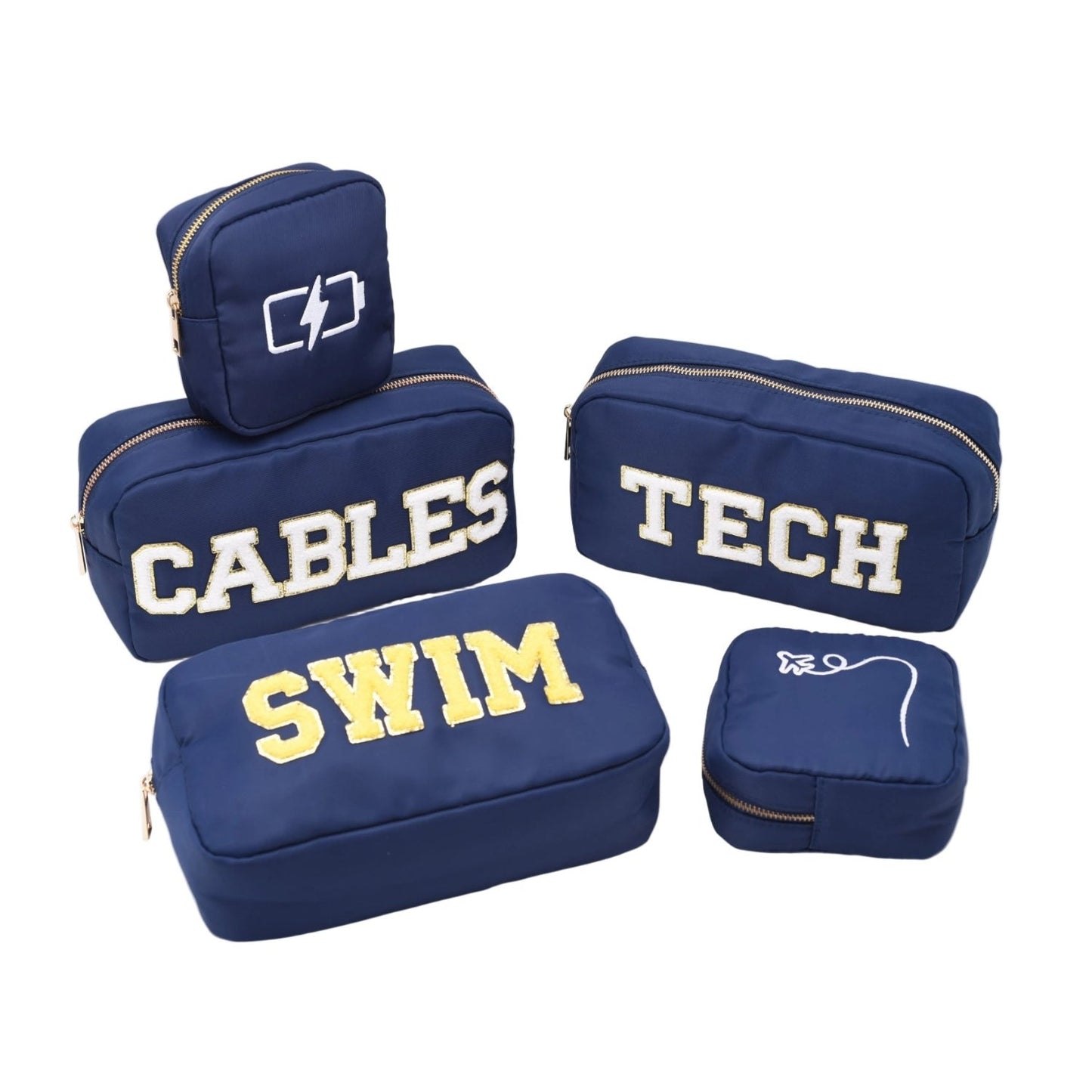 "Tech" Medium Pouch, Navy - The Happy Tribe