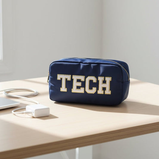 "Tech" Medium Pouch, Navy - The Happy Tribe