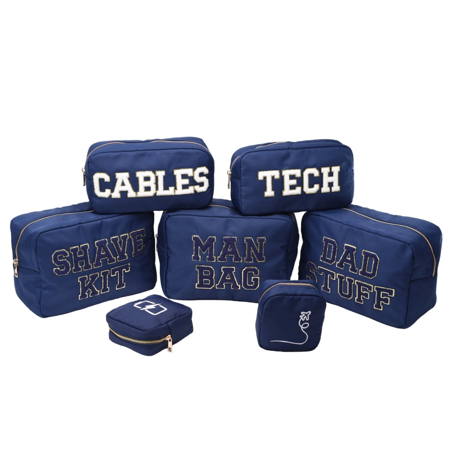 "Tech" Medium Pouch, Navy - The Happy Tribe