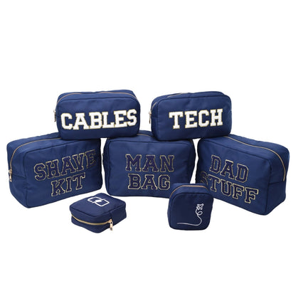 "Tech" Medium Pouch, Navy - The Happy Tribe