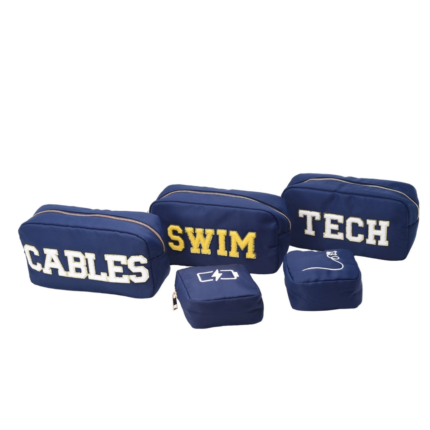 "Tech" Medium Pouch, Navy - The Happy Tribe