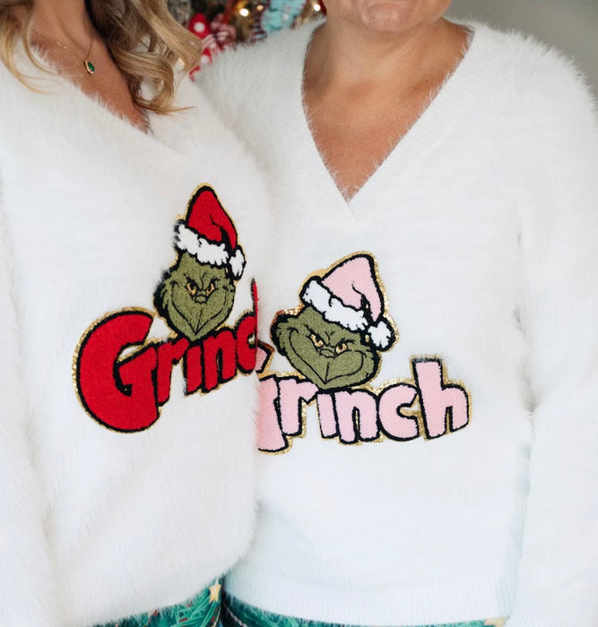 White Grinch Fluffy Jumper