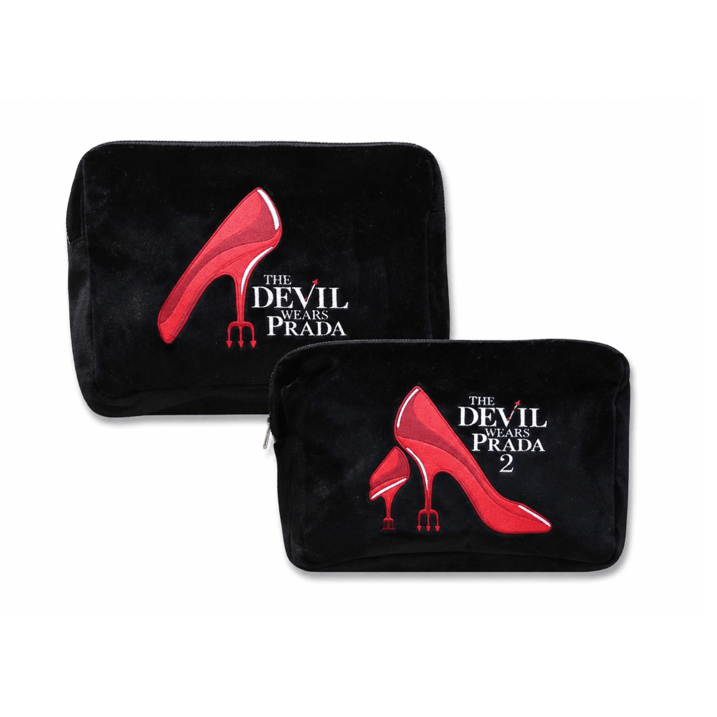 "The Devil Wears Prada 2" Large Velvet Pouch, Black - The Happy Tribe