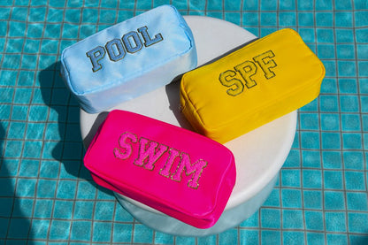 The Poolside Trio, Medium Pouch Bundle, SPF, Swim & Pool - The Happy Tribe