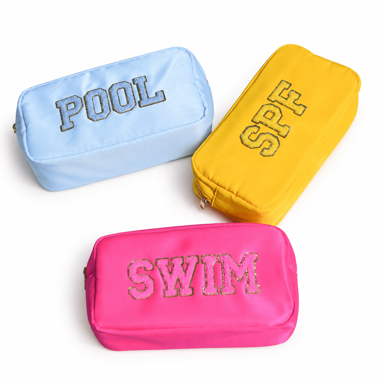 The Poolside Trio, Medium Pouch Bundle, SPF, Swim & Pool - The Happy Tribe