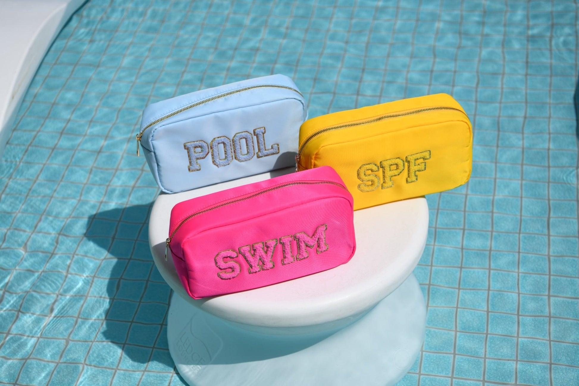 The Poolside Trio, Medium Pouch Bundle, SPF, Swim & Pool - The Happy Tribe