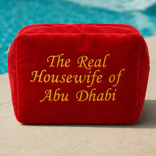 "The Real Housewife of Abu Dhabi" Velvet Pouch, - The Happy Tribe