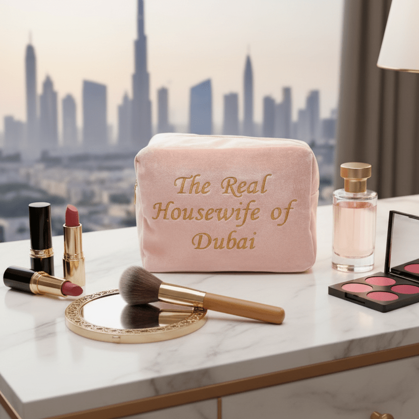 "The Real Housewives of Dubai" Large Velvet Pouch - The Happy Tribe