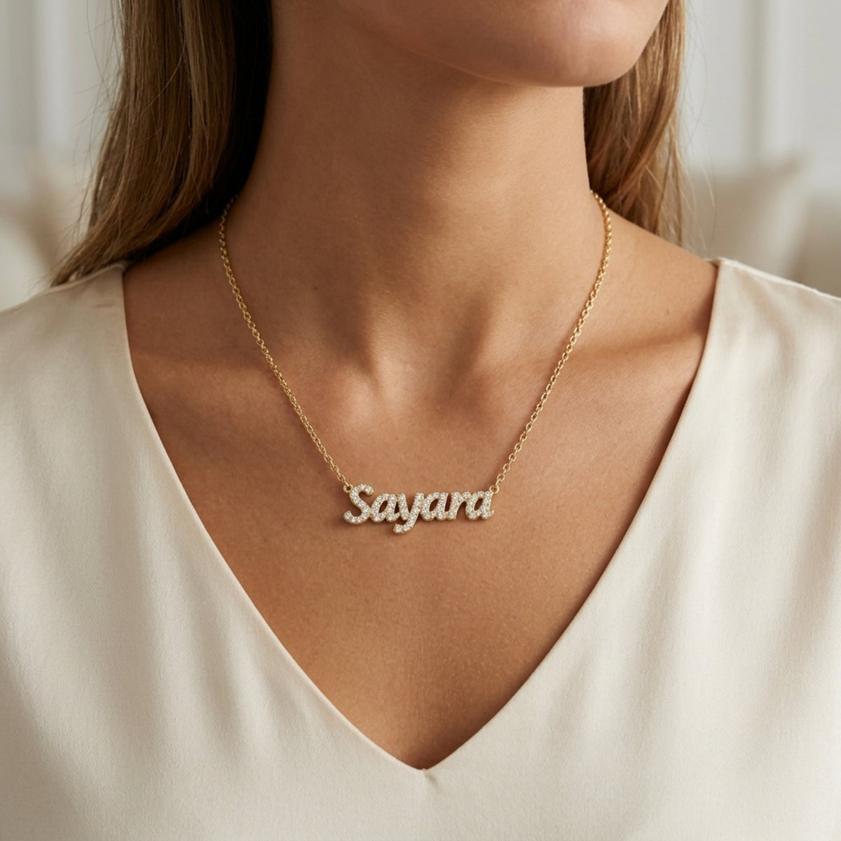 Tiny Treasures Diamond Name Necklace - The Happy Tribe