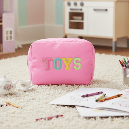 "Toys" Large Pouch, Candy Pink - The Happy Tribe