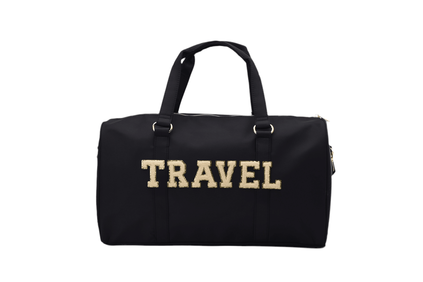 "Travel" Carry On Duffel Bag, Black - The Happy Tribe