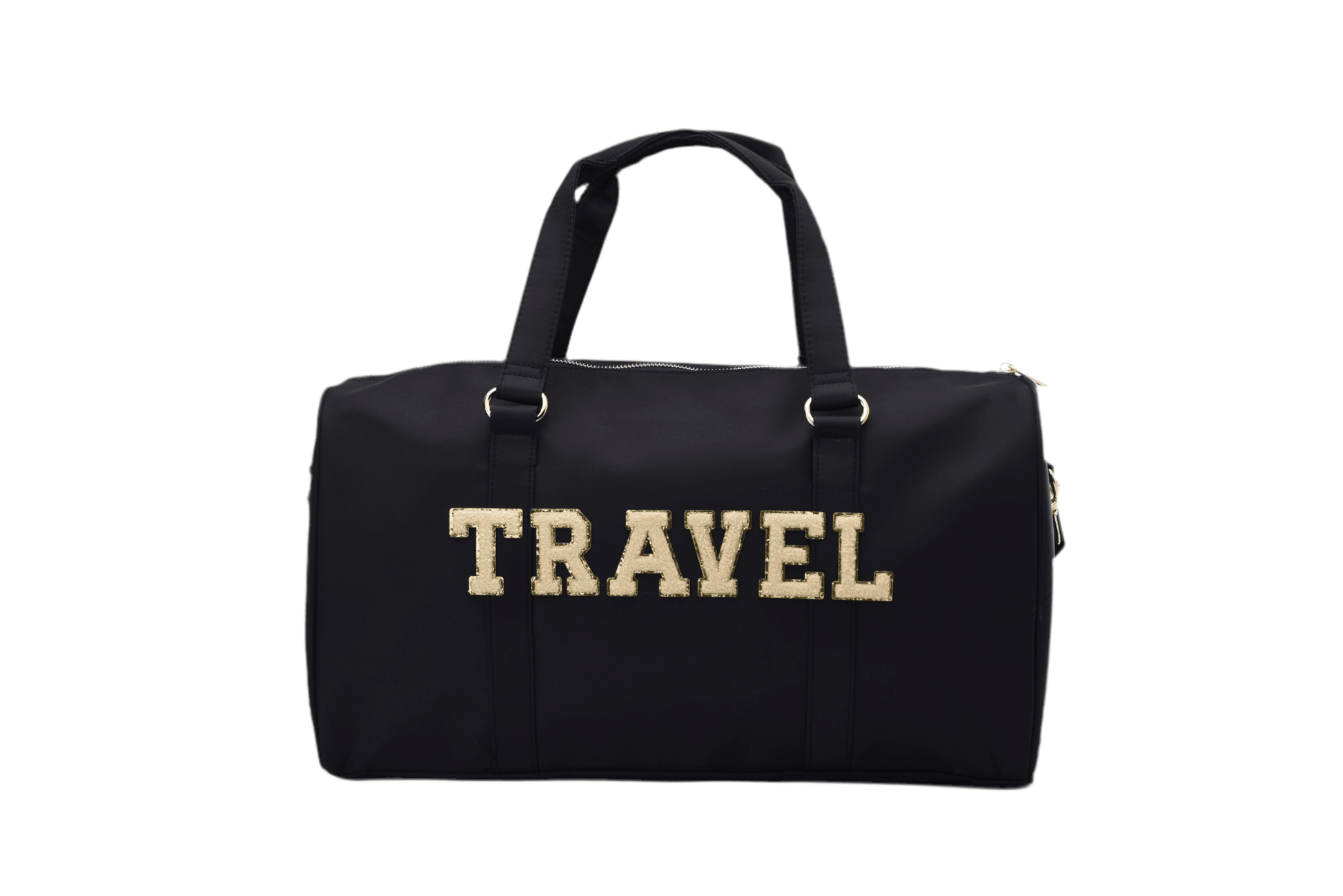 "Travel" Carry On Duffel Bag, Black - The Happy Tribe