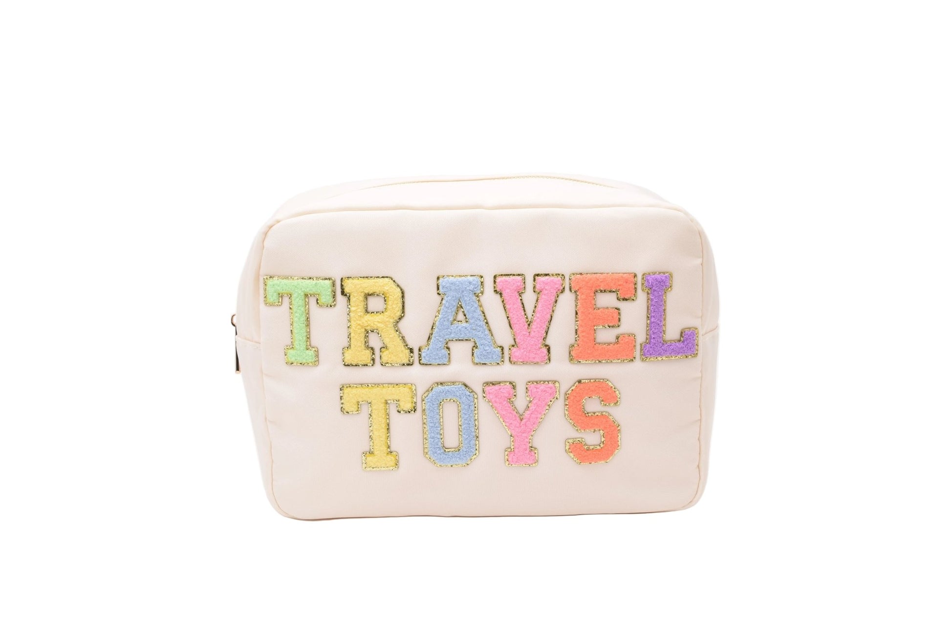 "Travel Toys" Large Pouch, Cream - The Happy Tribe