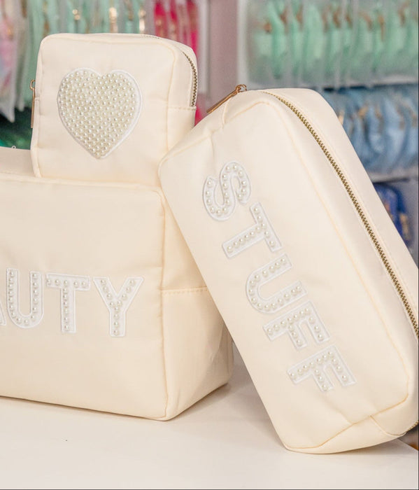 Cream Medium Pouch - 