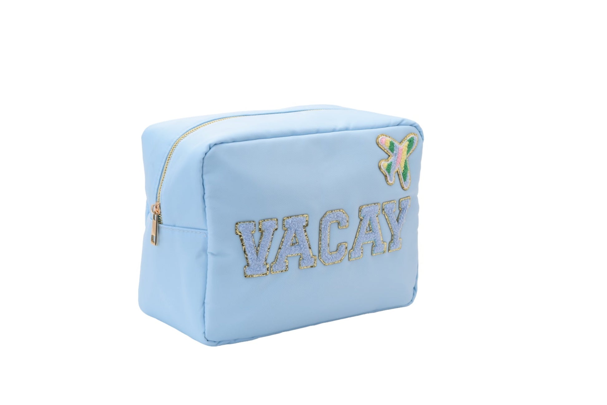 "Vacay" Large Pouch, Baby Blue - The Happy Tribe
