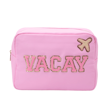 "Vacay" Large Pouch, Baby Pink - The Happy Tribe
