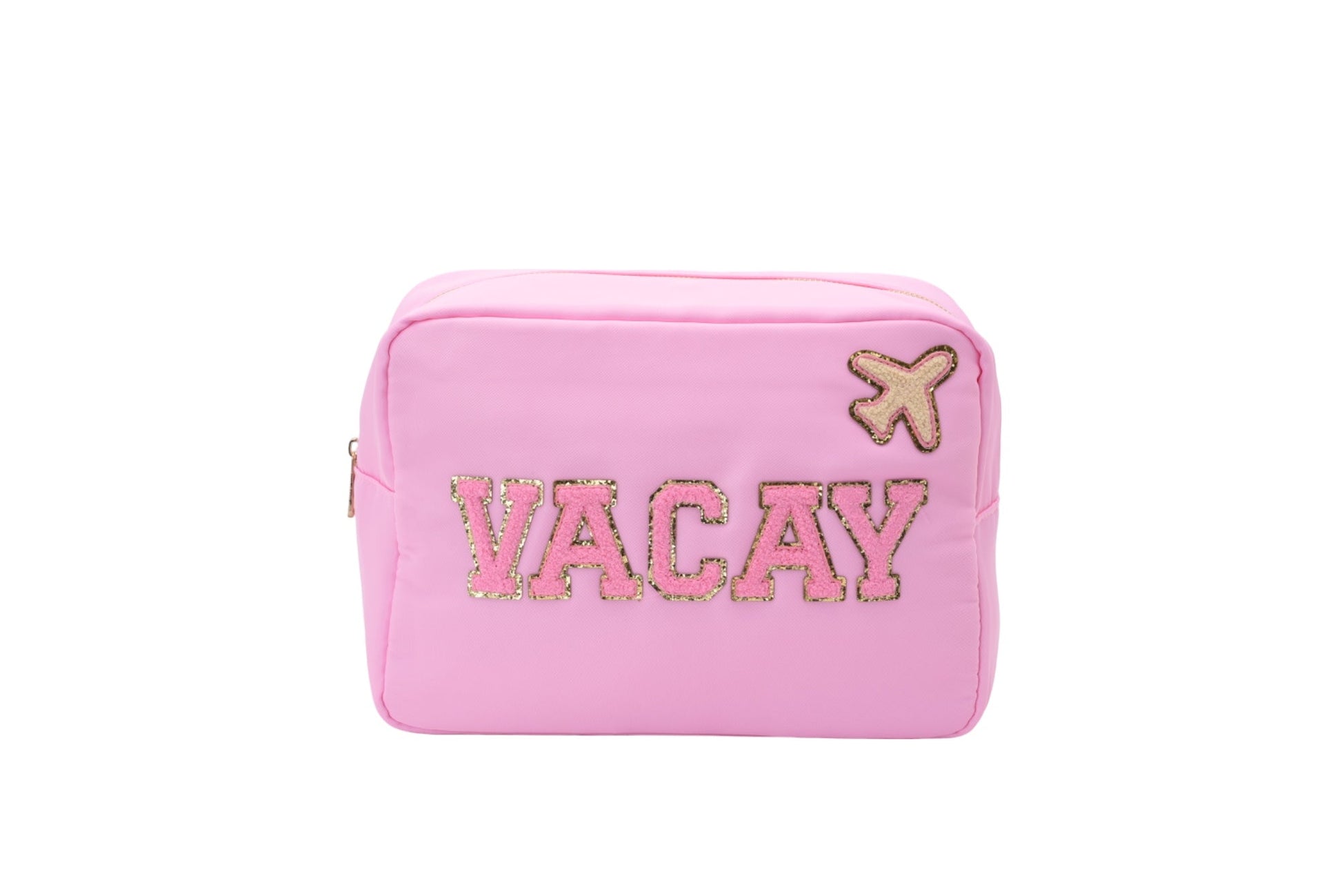 "Vacay" Large Pouch, Baby Pink - The Happy Tribe