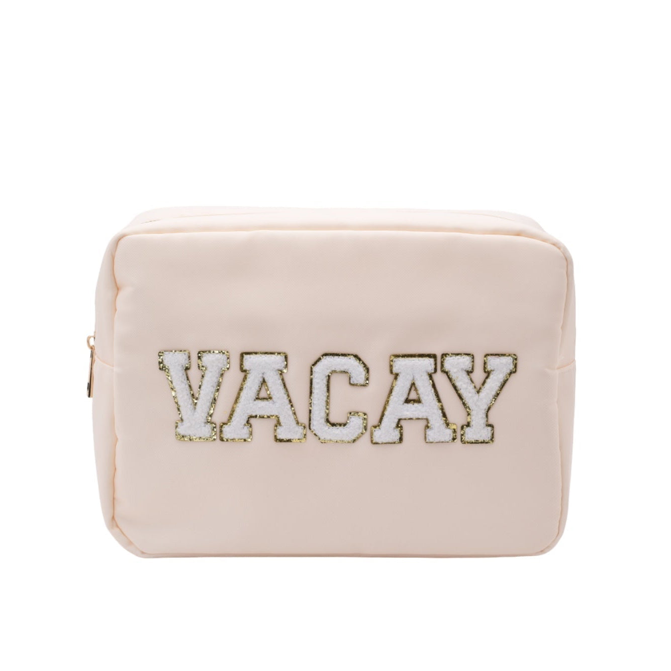 "Vacay" Large Pouch, Cream - The Happy Tribe