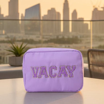 "Vacay" Large Pouch, Lilac - The Happy Tribe