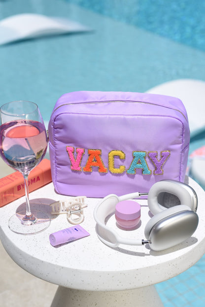 "Vacay" Large Pouch, Lilac - The Happy Tribe