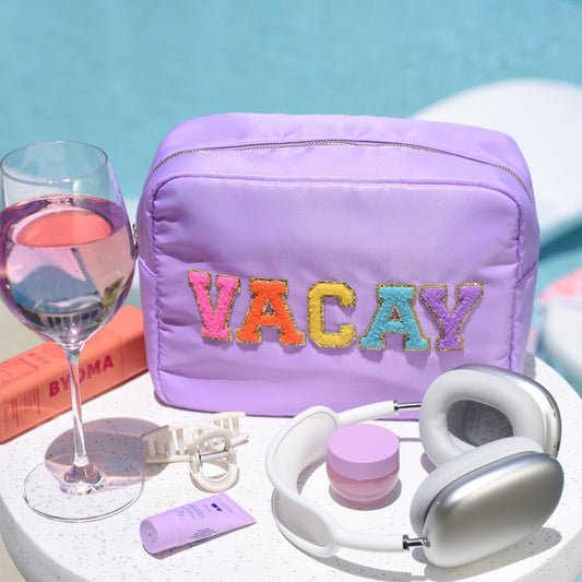 "Vacay" Large Pouch, Lilac - The Happy Tribe