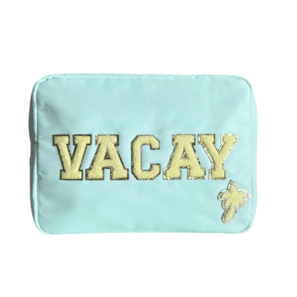 "Vacay & Mini" Large & Extra Small Pouch Set, Mint - The Happy Tribe