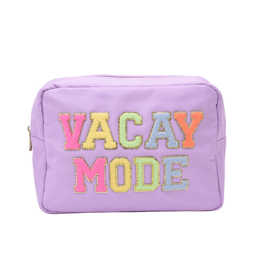 "Vacay Mode" Large Pouch, Lilac - The Happy Tribe