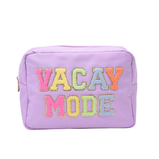 "Vacay Mode" Large Pouch, Lilac