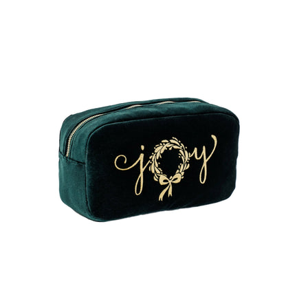 Velvet Christmas Gift Set – “Merry & Bright” + “Joy” (Large + Medium Pouch Bundle) - The Happy Tribe