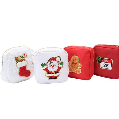 White Extra Small Pouch, Santa Clause Christmas - The Happy Tribe