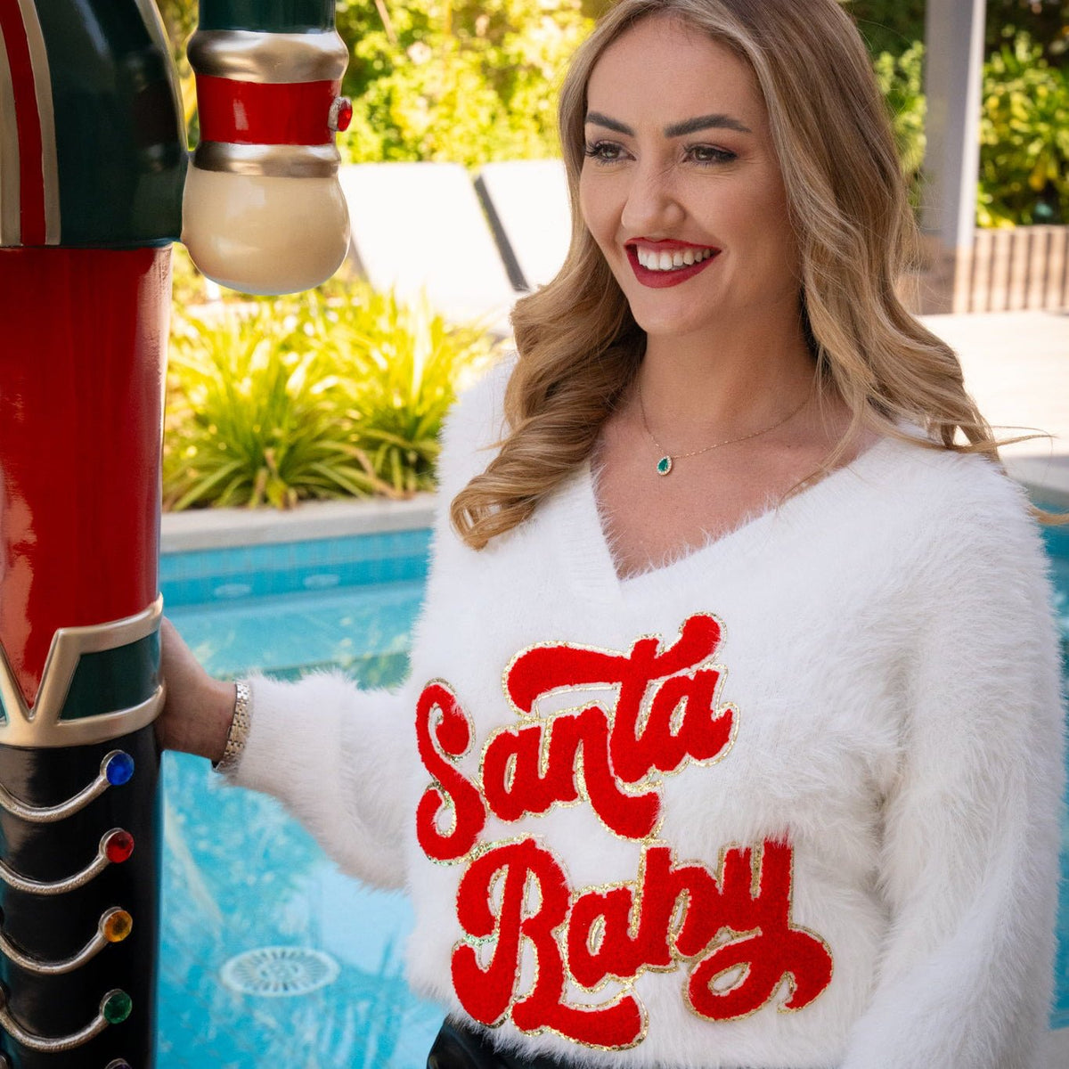 White Santa Baby Fluffy Jumper - The Happy Tribe