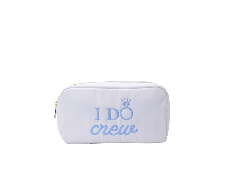 White Medium Pouch - 'I do Crew'